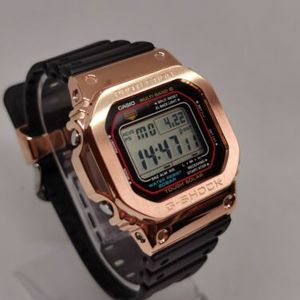 Casio G shock GW-M5610 with custom Rose Gold metal bezel