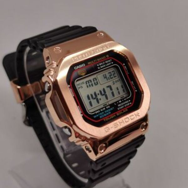 Casio G shock GW-M5610 with custom Rose Gold metal bezel