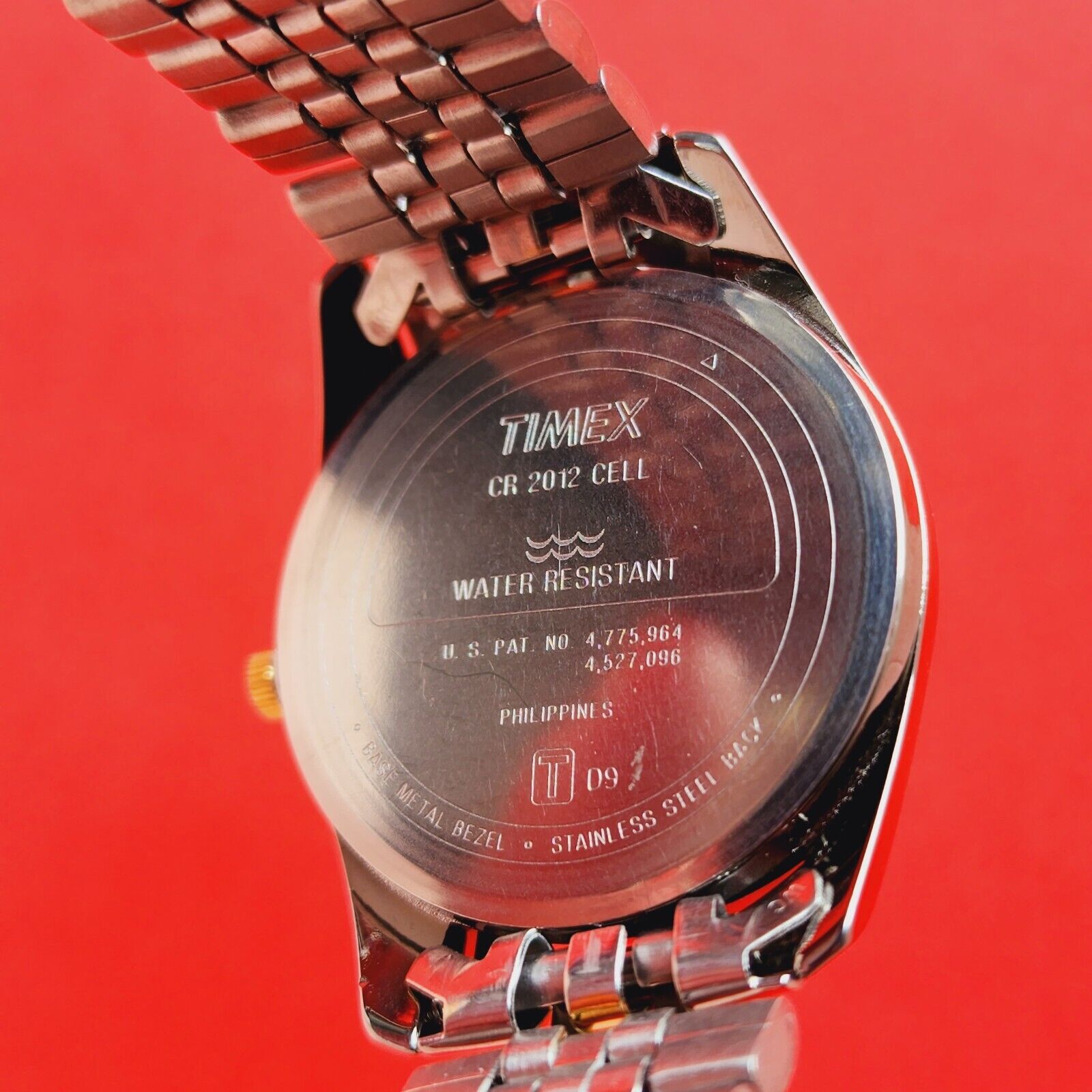 Timex Indiglo watch Day Date Fluted Bezel Two Tone Jubilee