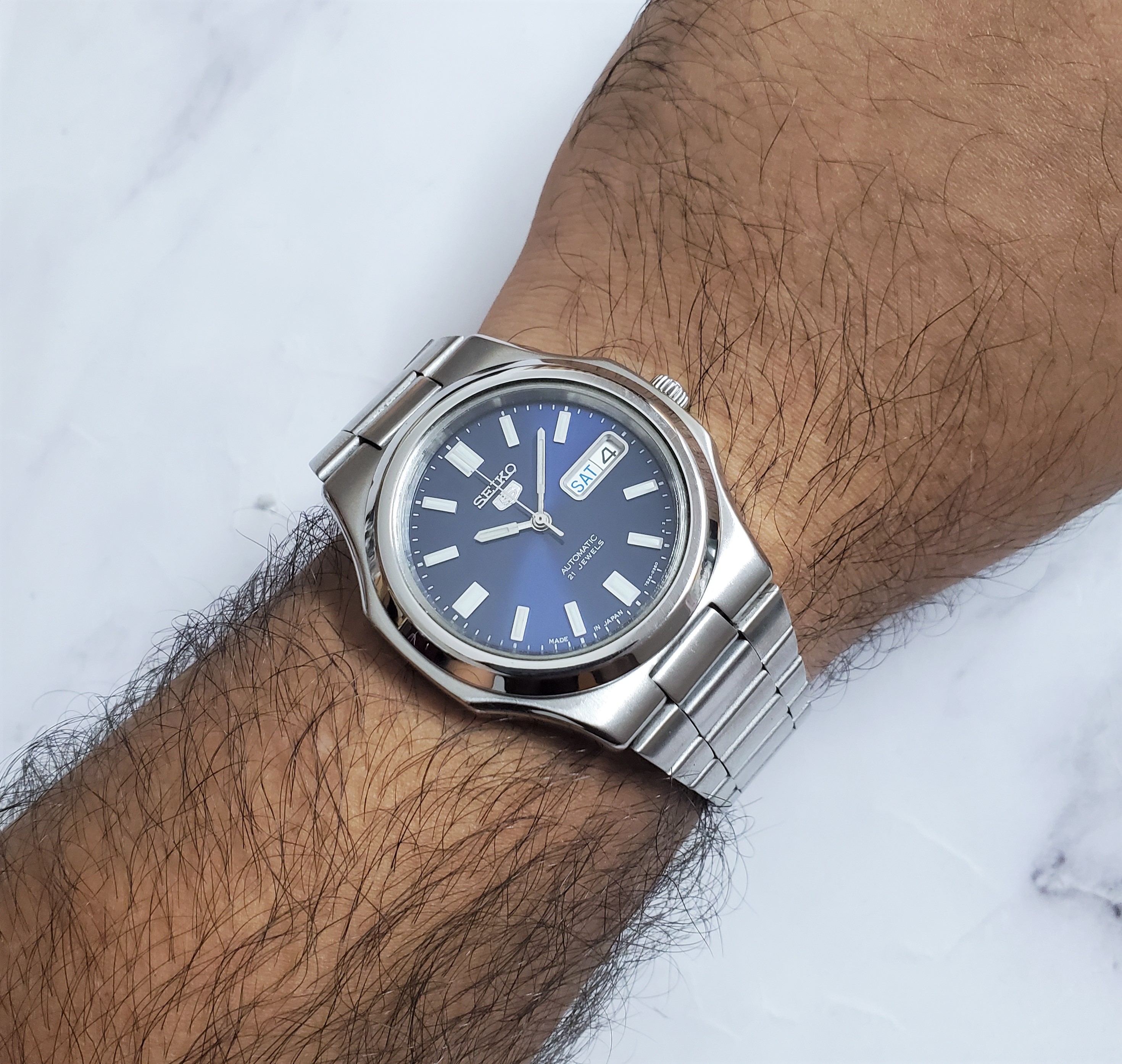 499 USD] FS: Seiko SeikoNaut SNXS77 dial Nautilus Blue dial Modded