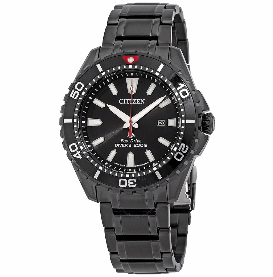 Citizen Mens Bn0195 54e Promaster Diver Black Stainless Steel Watch Watchcharts 4393