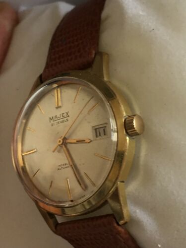 Vintage Of 1950 s MAJEX 21 Jewels Swiss Automatic Incabloc Men s Watch Working WatchCharts Marketplace