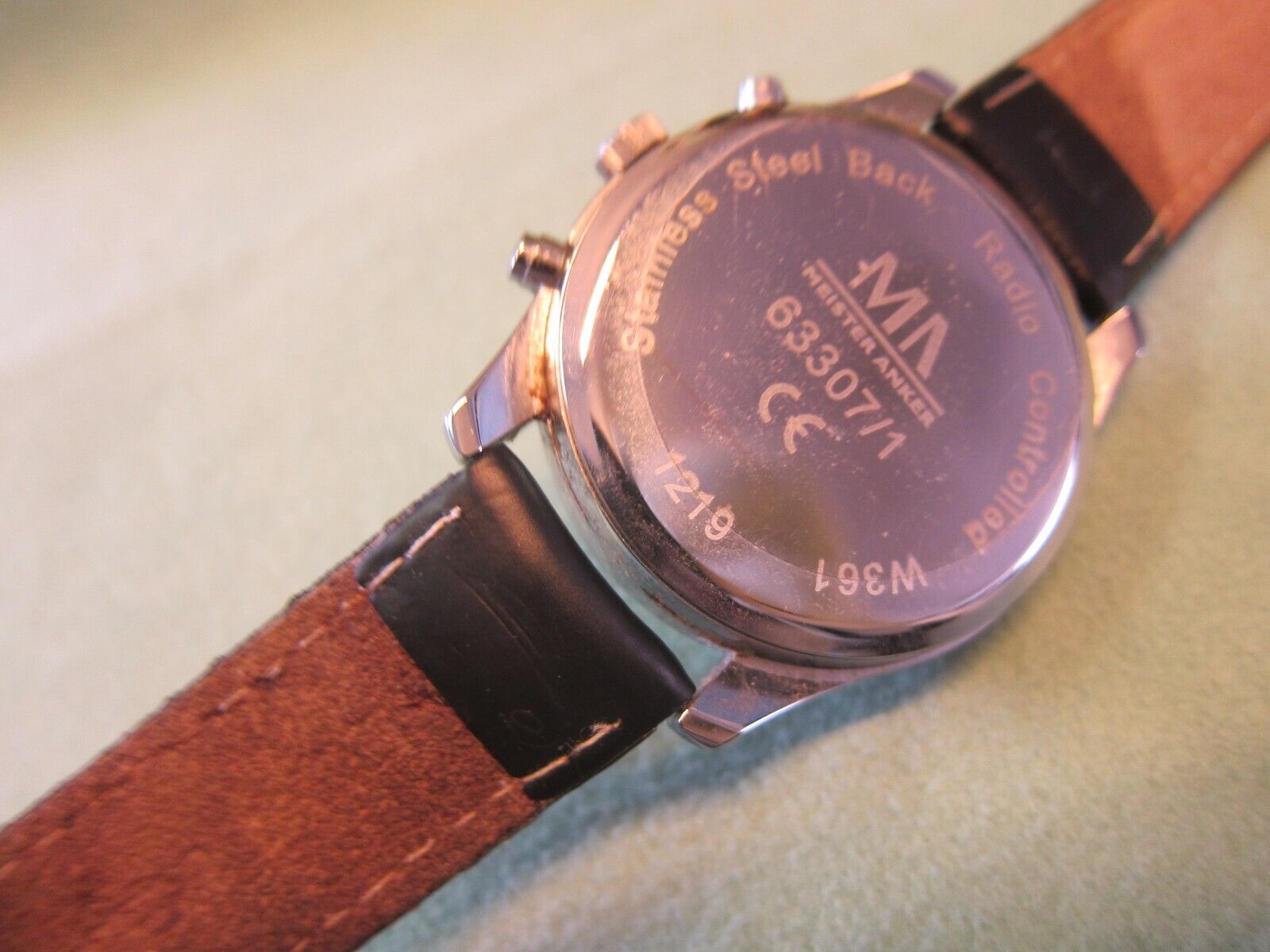 Meister Anker Men\'s Radio Black Stainless Wristwatch Men\'s Watch Watch Strap WatchCharts | 1901 Leather Steel