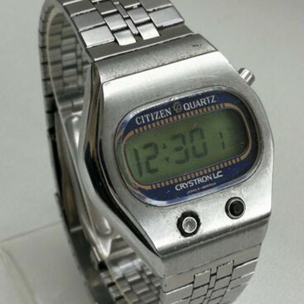 Vintage 1976 Citizen Quartz Crystron LC Mens LCD Digital