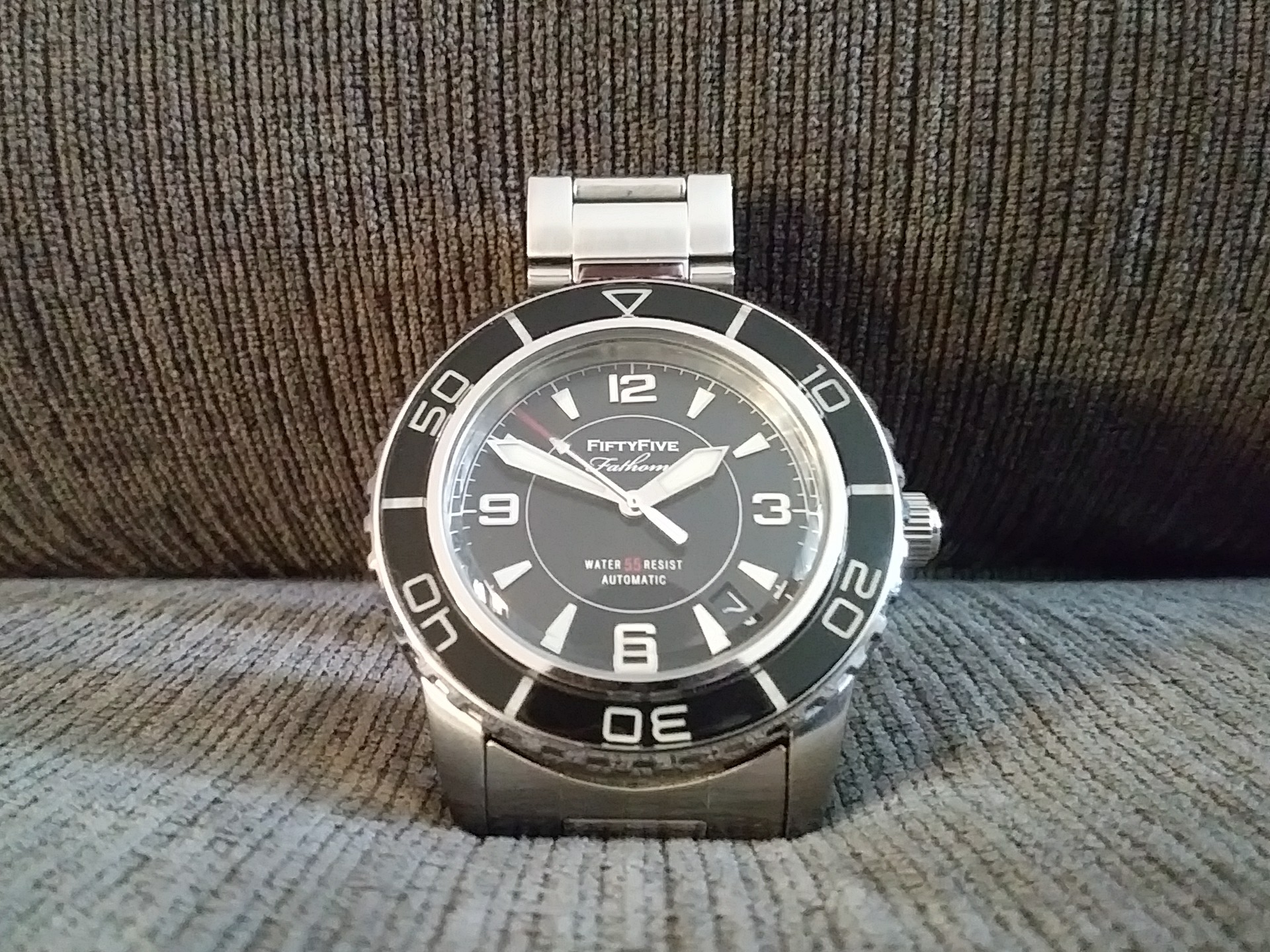 FS: Seiko Fifty Five Fathoms Mod - Contemporary Dial - SNZH55K1 -  Black/Silver | WatchCharts