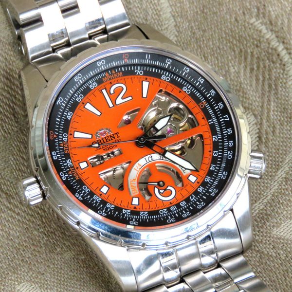 Orient Rally Watch ORIENT RALLY CFT00005M AUTOMATIC STAINLESS RED POWER RESERVE SKELETON ...