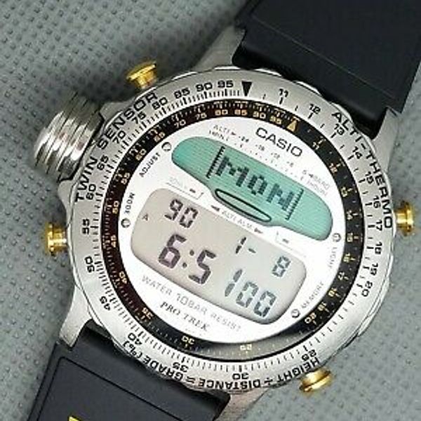 RARE CASIO VINTAGE DIGITAL WATCH PRO TREK 991 ALT-7000 ALTI THERMO TWIN  SENSOR | WatchCharts Marketplace