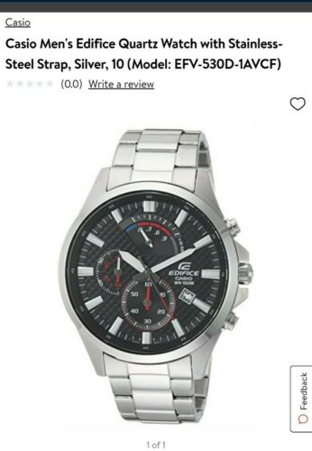 NEW CASIO EDIFICE EFV 530D 1AVCF Stainless Steel 100m Men s EFV530 WatchCharts