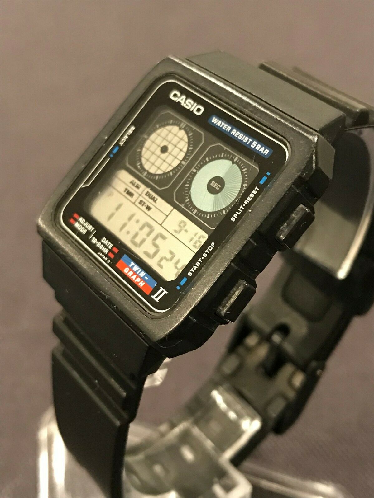 Rare Casio AE-21W Twin-Graph II watch 809 Module Working