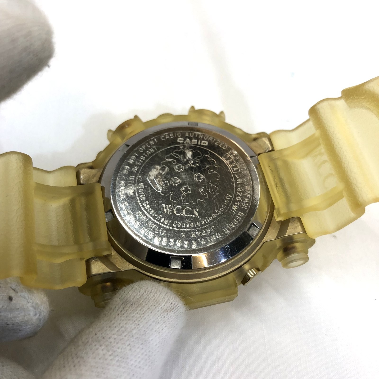 G-SHOCK G-SHOCK CASIO Casio watch DW-8201WC Frogman FROGMAN WCCS WCCS coral  reef protection official triple manta screw back digital quartz white  skeleton gold men's T Higashi Osaka store ITJ6G20IBCDC [used] RY5196 