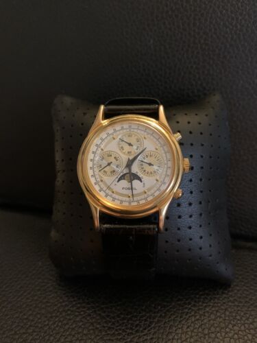 1995 FOSSIL TANK CHRONOGRAPH WATCH TG-4027 Fossil Try It on Machine Chronograph Black Stainless Steel  main image 2