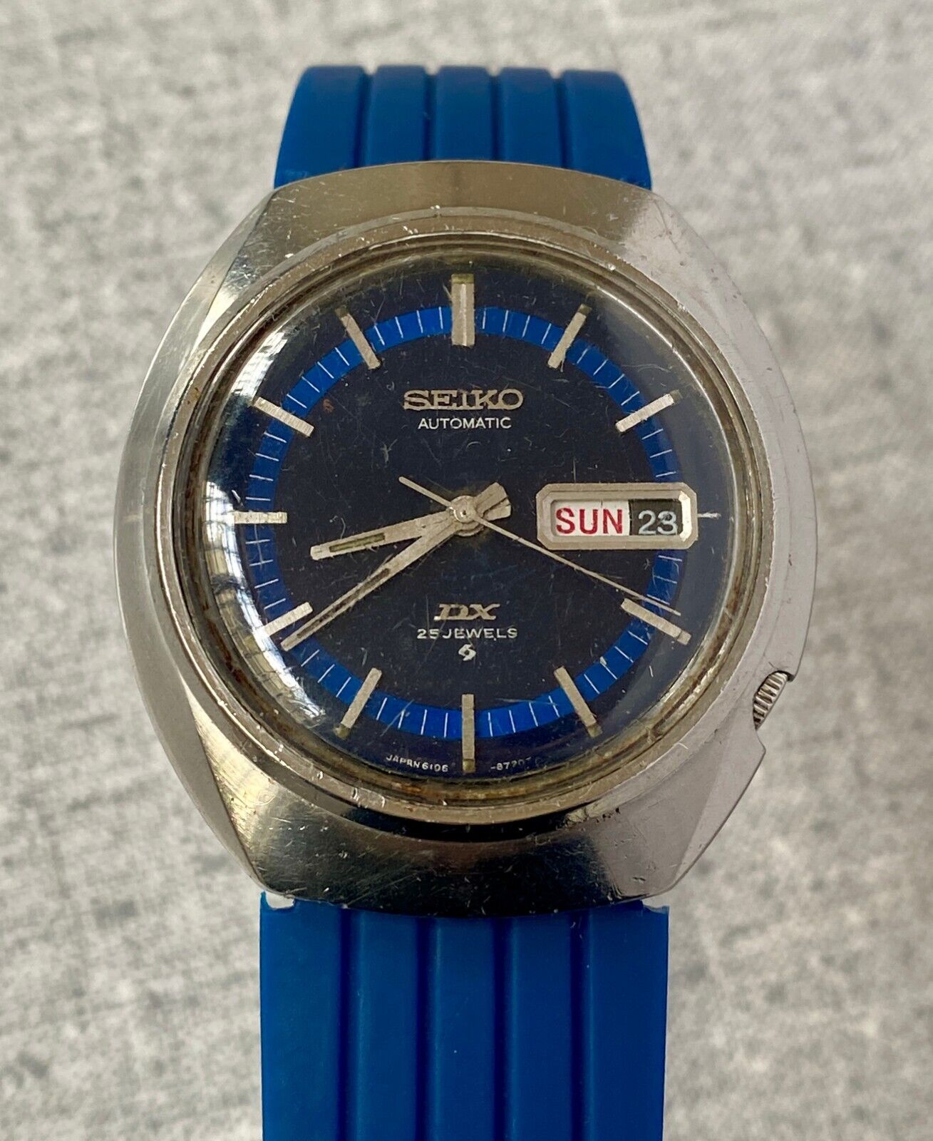 Seiko Automatic 6106-8570 Wacth Vintage Men Blue Dial Especial To