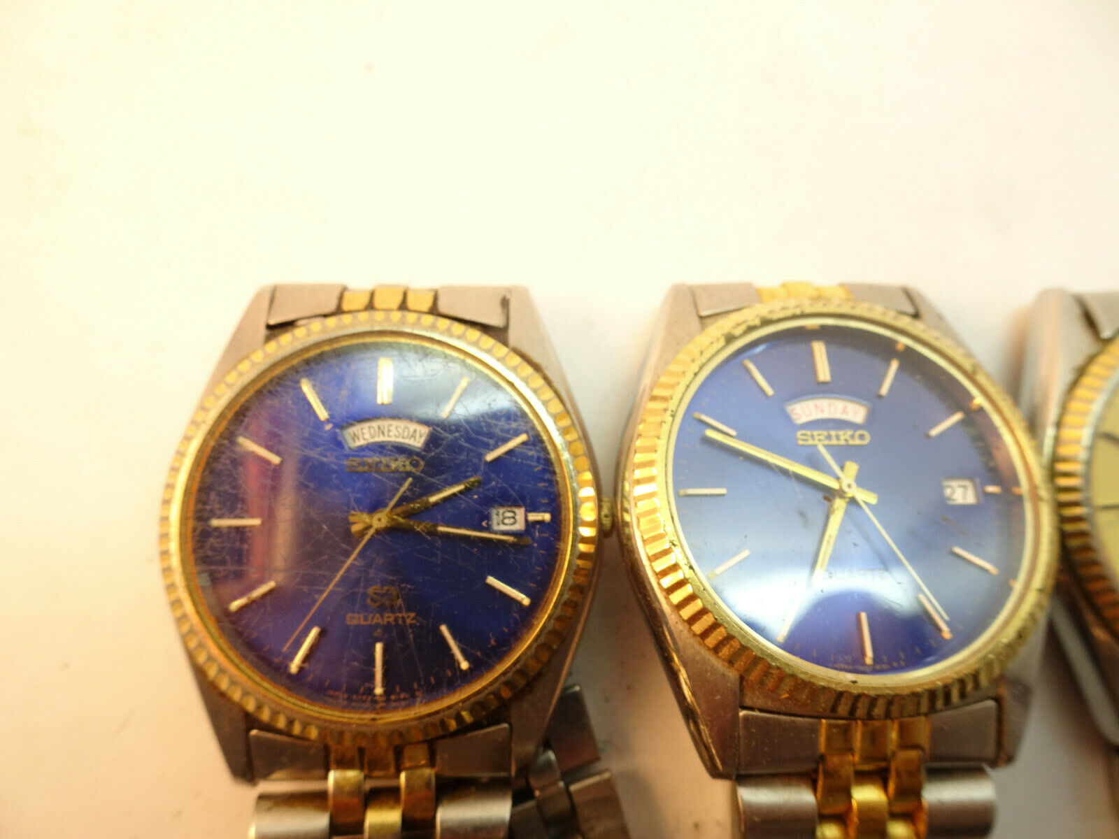 2 VINTAGE SEIKO 5Y23-8A69 PRESIDENT BLUE DIAL AND 7N43