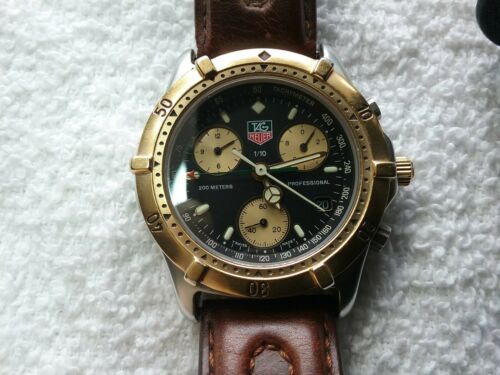 Tag Heuer 565.306r GOLD 2000 Professional Watch Mens Chronograph