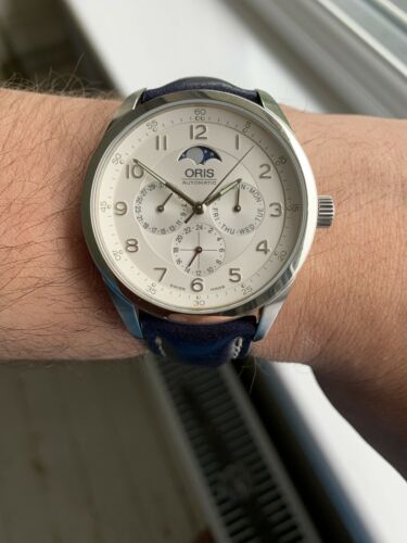 ORIS Complication Moon Phase Day Date 24 Hour Watch Ref 7516