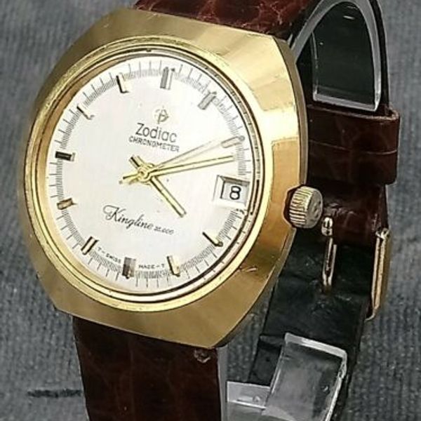 MENS VINTAGE ZODIAC KINGLINE CHRONOMETER 36000 AUTOMATIC GOLD PLATED WRISTWATCH WatchCharts Marketplace