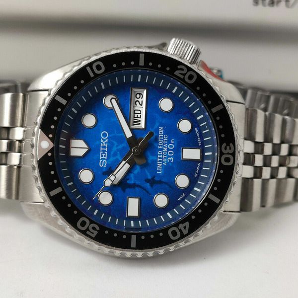 PRE OWNED SEIKO DIVER 7S26-0020 SKX007 CUSTOM SHARK DIAL AUTO MENS ...