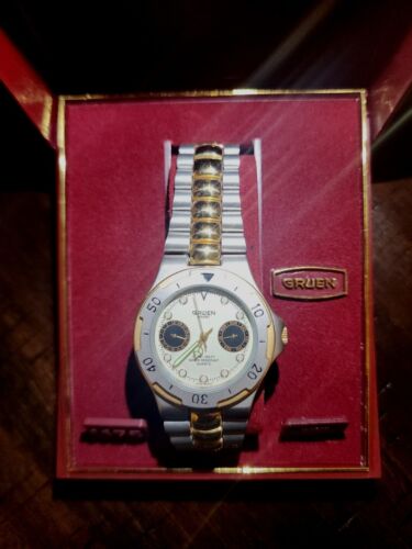 Vintage Gruen Sport 5ATM 165ft Water Resistant Quartz Wrist Watch w Box Tag WatchCharts Marketplace