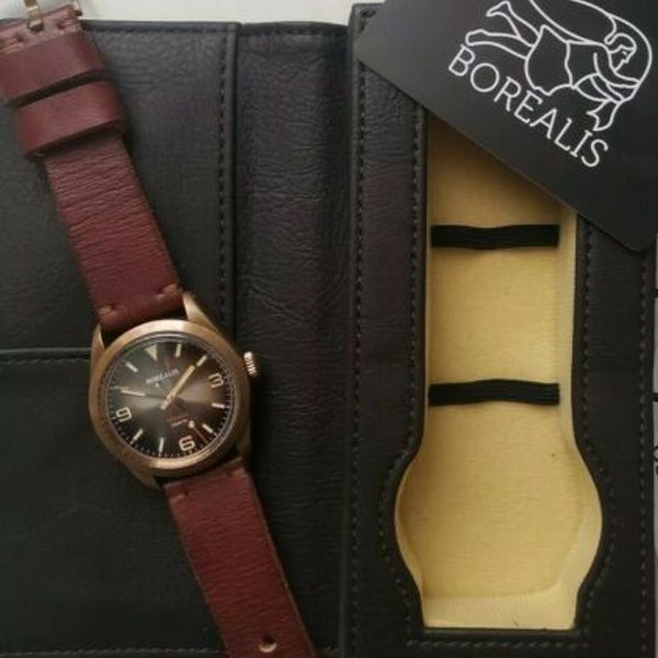Borealis Adraga Bronze CuSn8 Watch automatic movement fume dial