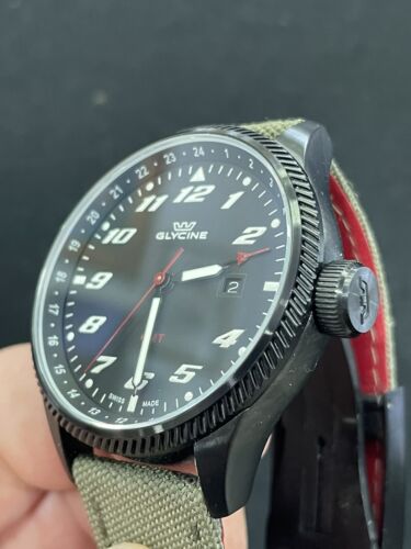 Glycine GL1007 Airman GMT Quartz Date 45mm Watch WatchCharts