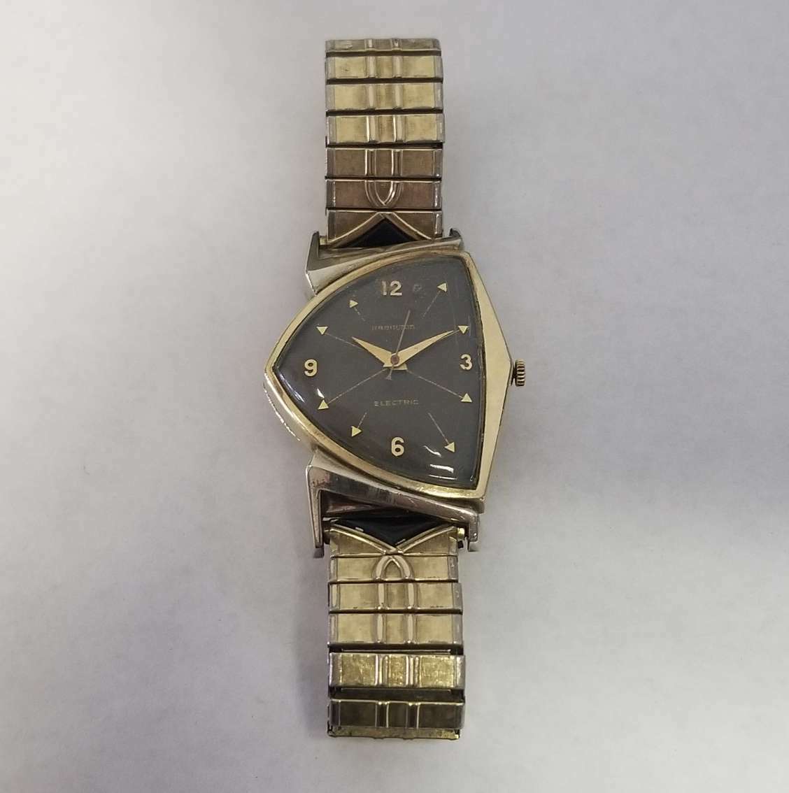 Vintage Hamilton 10k Gold Filled Electric Triangle Shape