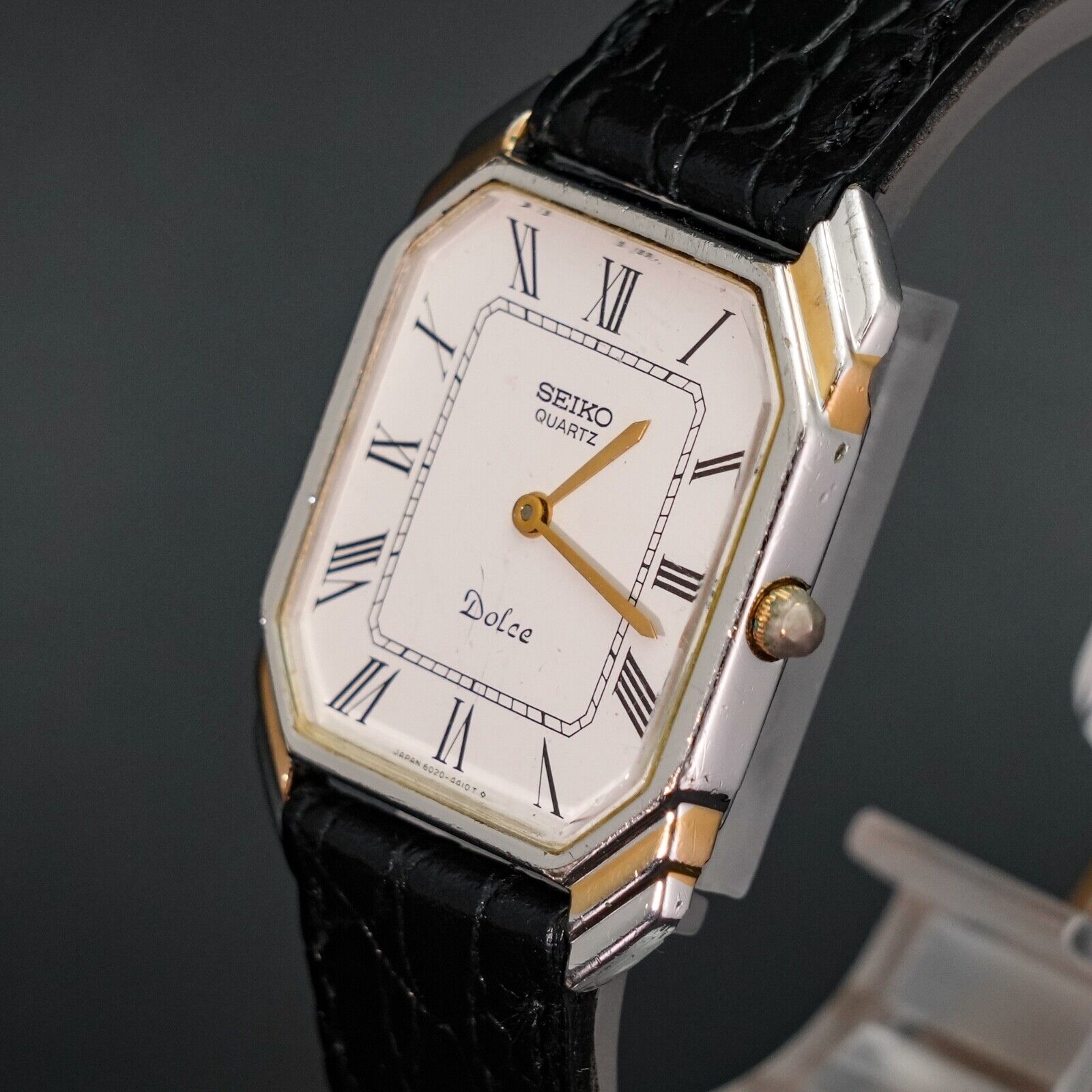 New Battery SEIKO DOLCE Vintage Men's Watch 6020-5940 Tank Octagon