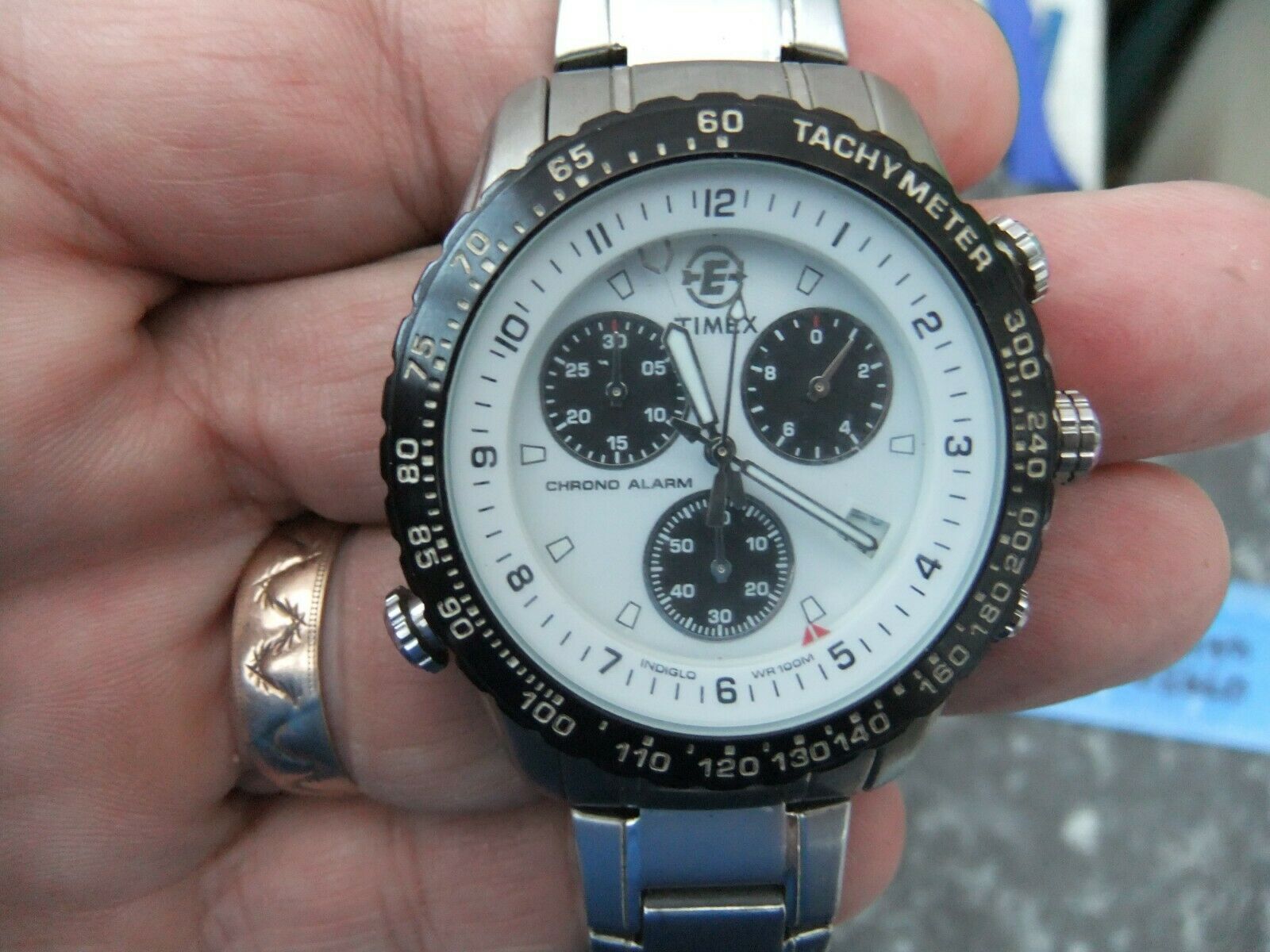 TIMEX CHRONOGRAPH ALARM STAINLESS STEEL CASE AND STRAP WATCH 922 P4 WatchCharts Marketplace