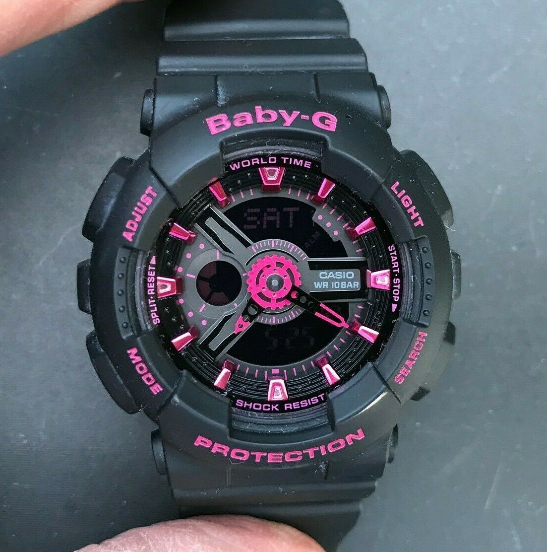 baby g watch black and pink