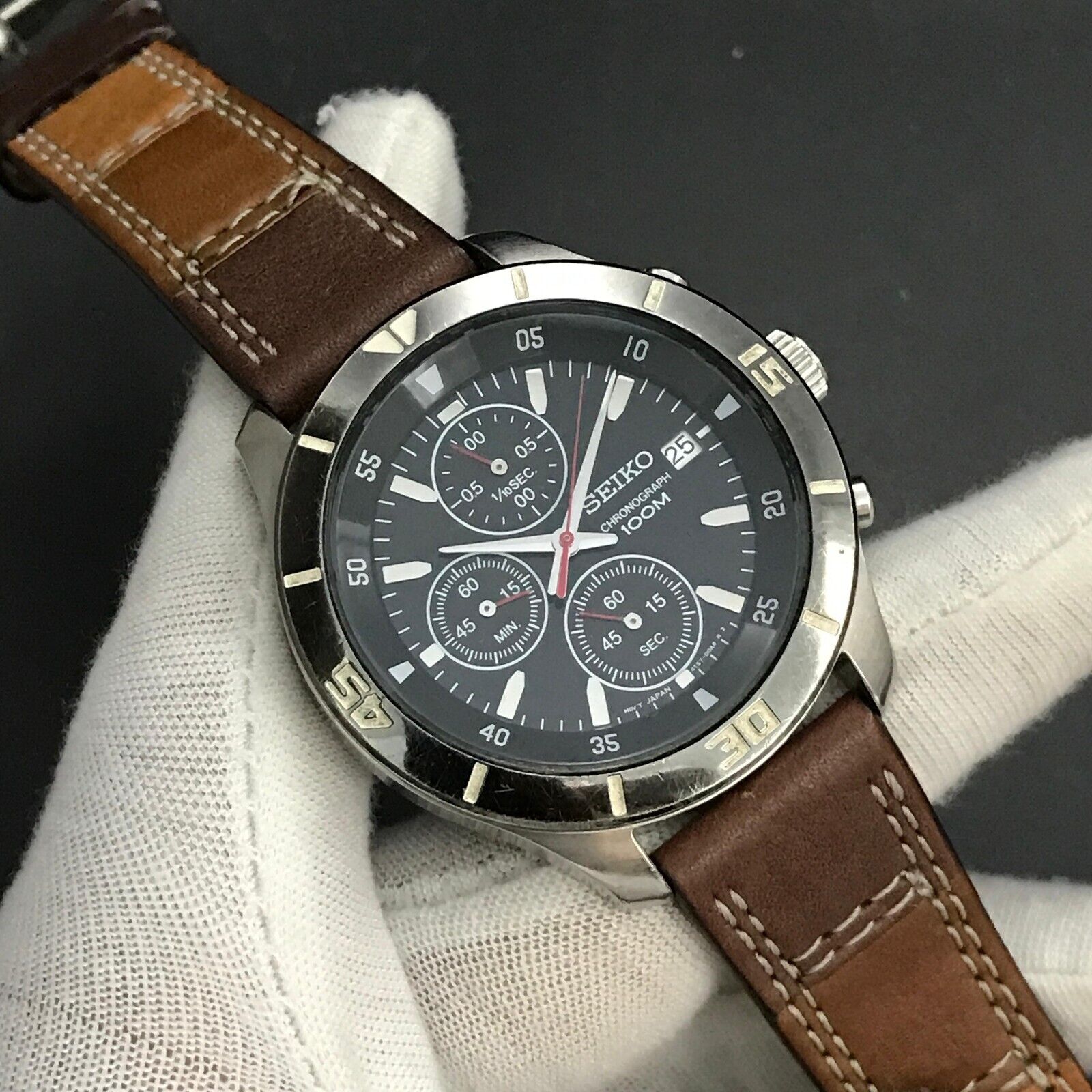 Vintage Seiko Chronograph Sports 100M Original Japan Men Quartz