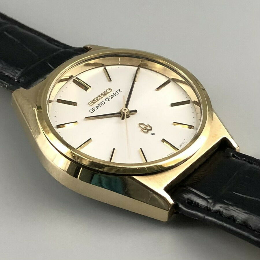 Vintage 1977 SEIKO GRAND QUARTZ 4840-8110 Cap Gold Men's Watch