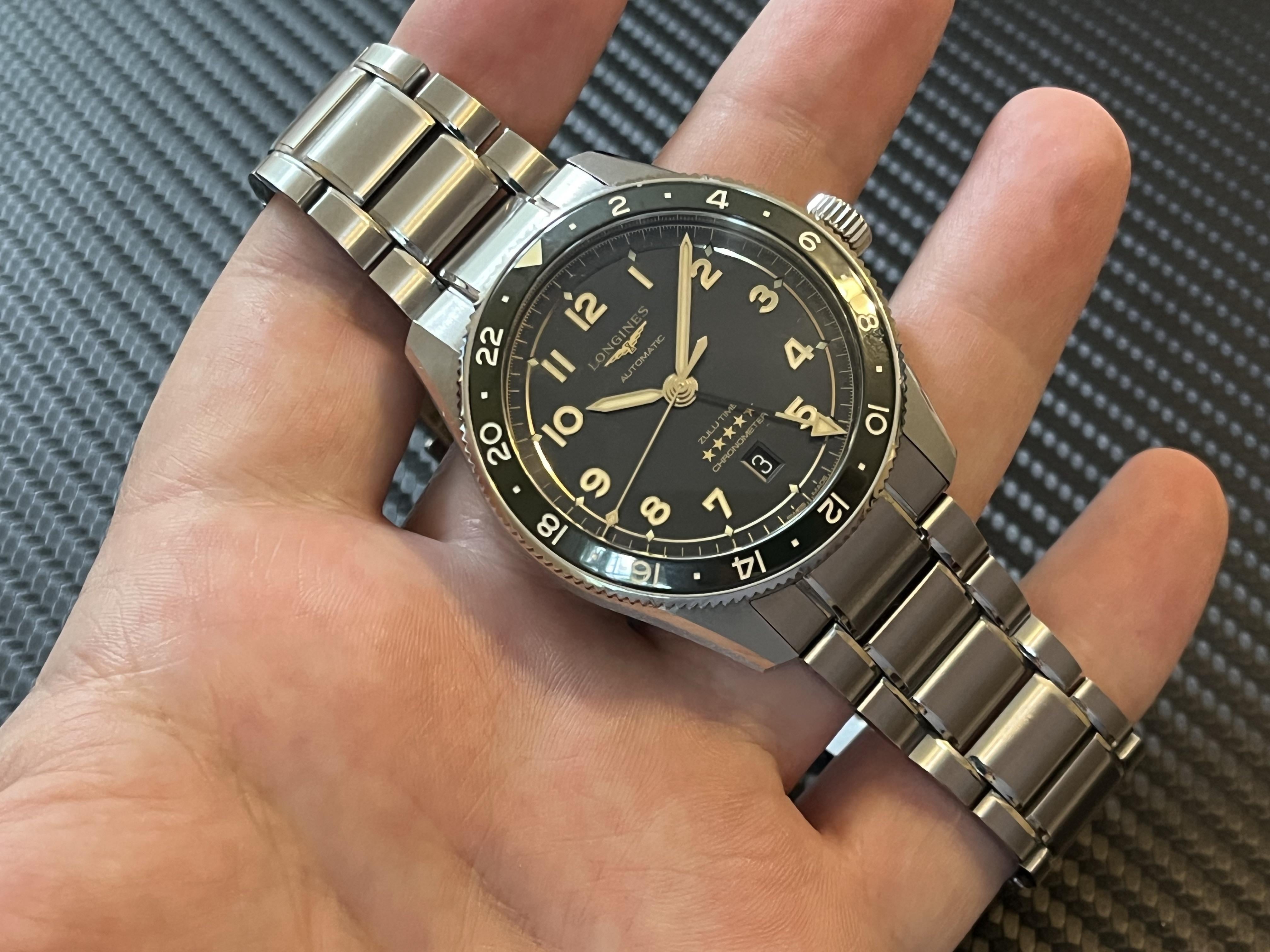 WTS] Longines Spirit Zulu Time 42mm Green Bezel L38124636