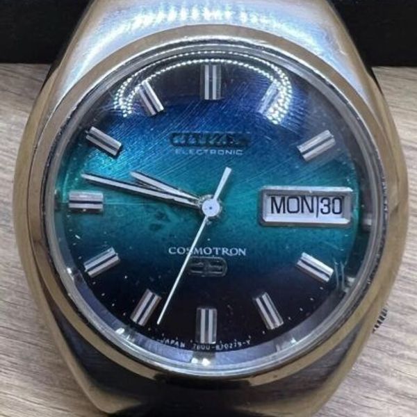 Montre Vintage CITIZEN ELECTRONIC COSMOTRON - Chrono, Jour/date, Référence 7803 (Occasion)