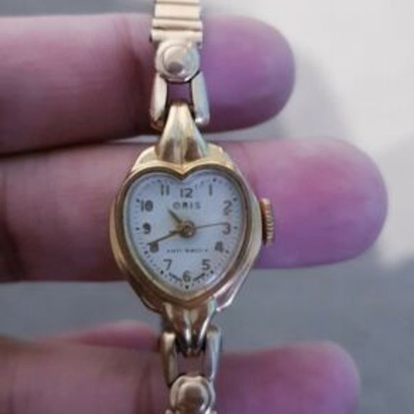 VINTAGE 1930s LADIES GOLD PLATED HEART SHAPED ORIS WATCH | WatchCharts ...