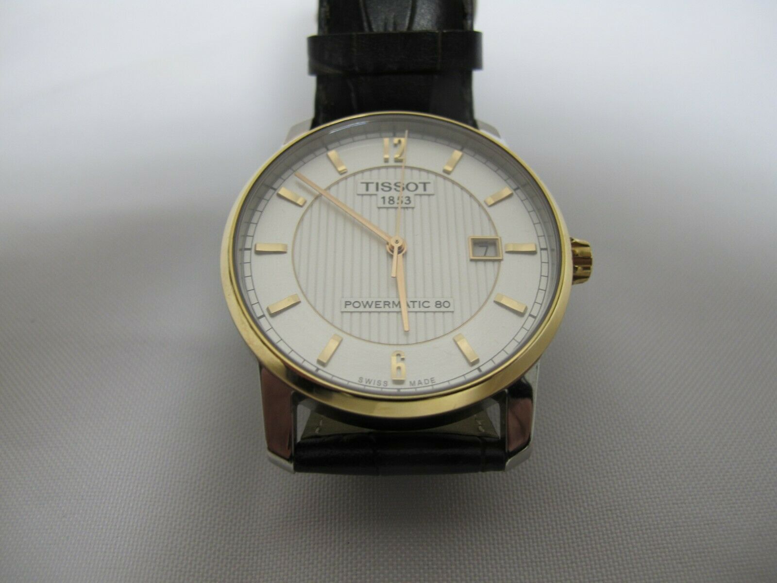 Tissot Powermatic 80 Automatic Leather Strap Watch T087407A with