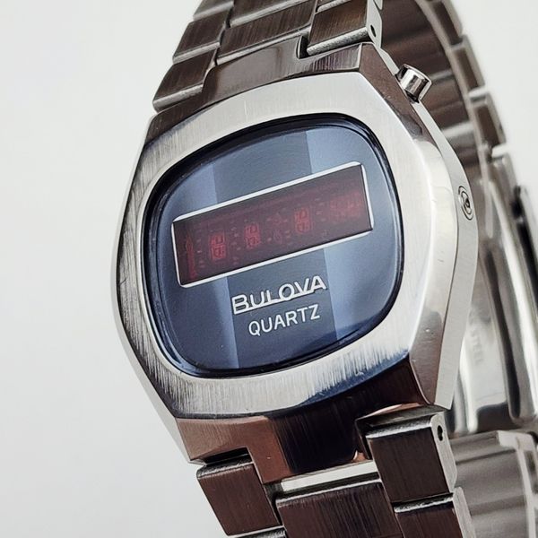 Men's Vintage 1976 RED LED Watch BULOVA. In BOX | WatchCharts Marketplace