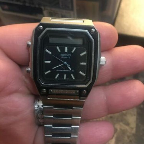 1982 Seiko Sports 100 H557-5099 Quartz Alarm Chronograph Vintage