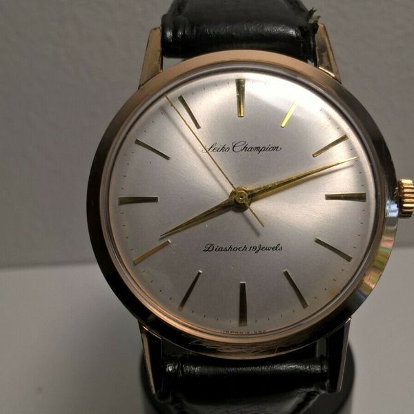 Mint Vintage 19J Gold Plate Seiko Champion J14082 Hand Wind Watch