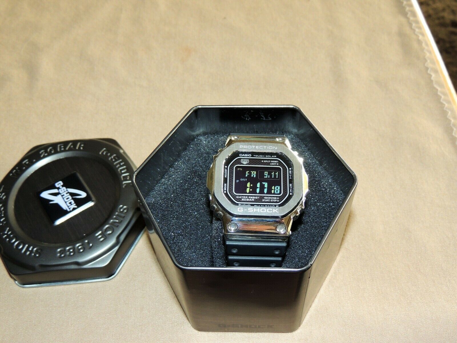 Casio G-Shock 3459 Watch, GMW B5000D-1. Tough Solar, Bluetooth