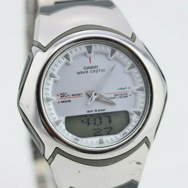 H475 Vintage Casio Wave Ceptor Analog Digital Quartz Watch WVA-104H ...