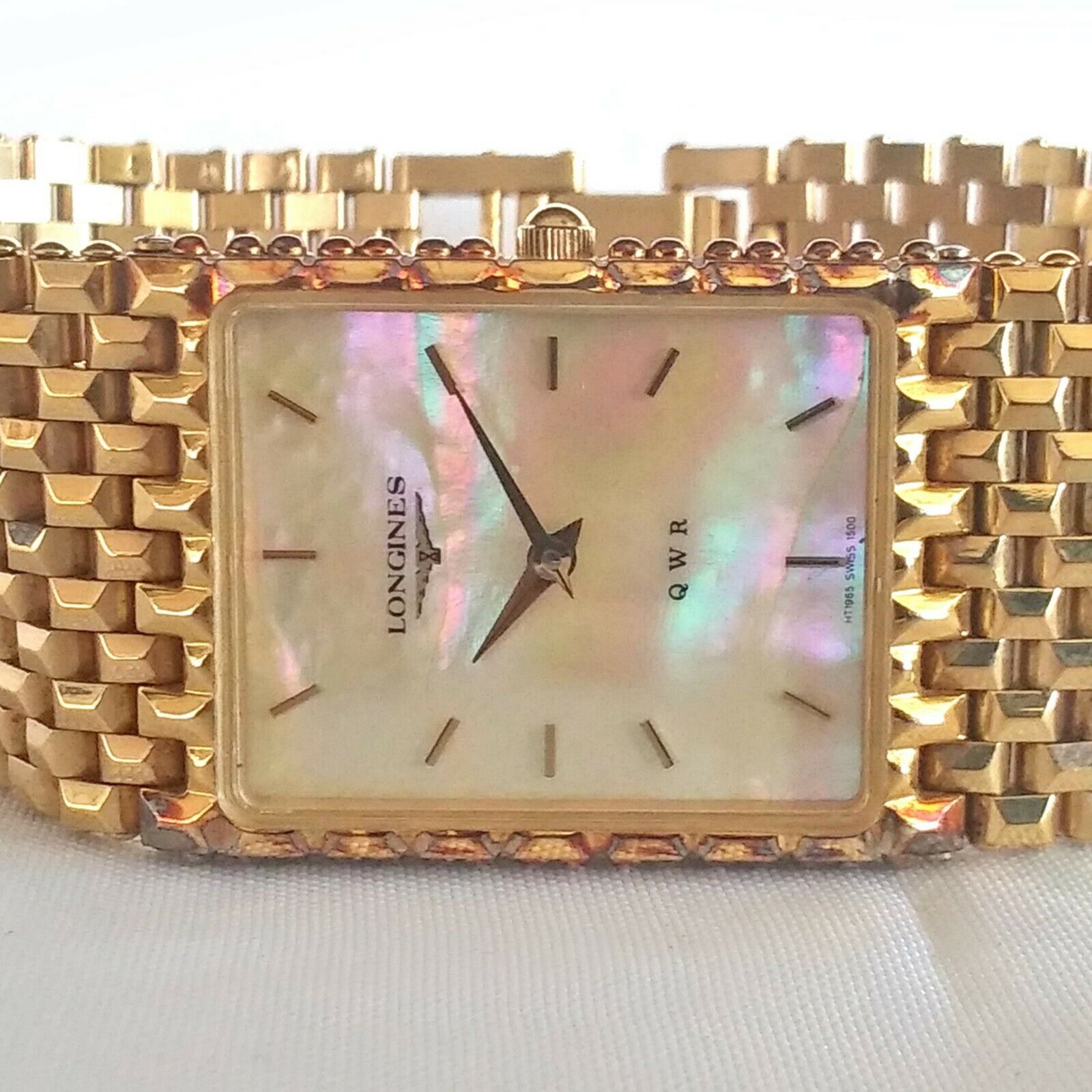 Longines QWR Quartz Watch Gold Tone Mother of Pearl Dial