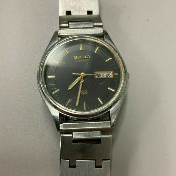 Vintage 1980's Seiko 5G23-8059 Black Dial Men's Quartz Watch ...