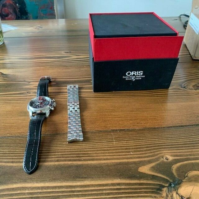 Oris Artelier Chronograph 7547A 626 with 2 Oris Bands