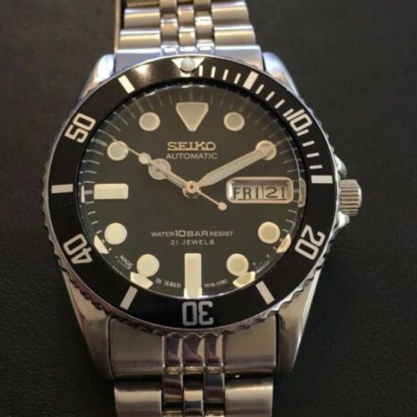 SEIKO SKX023 Sub Mod Diver Mercedes Hands 7S26-0050 Watch