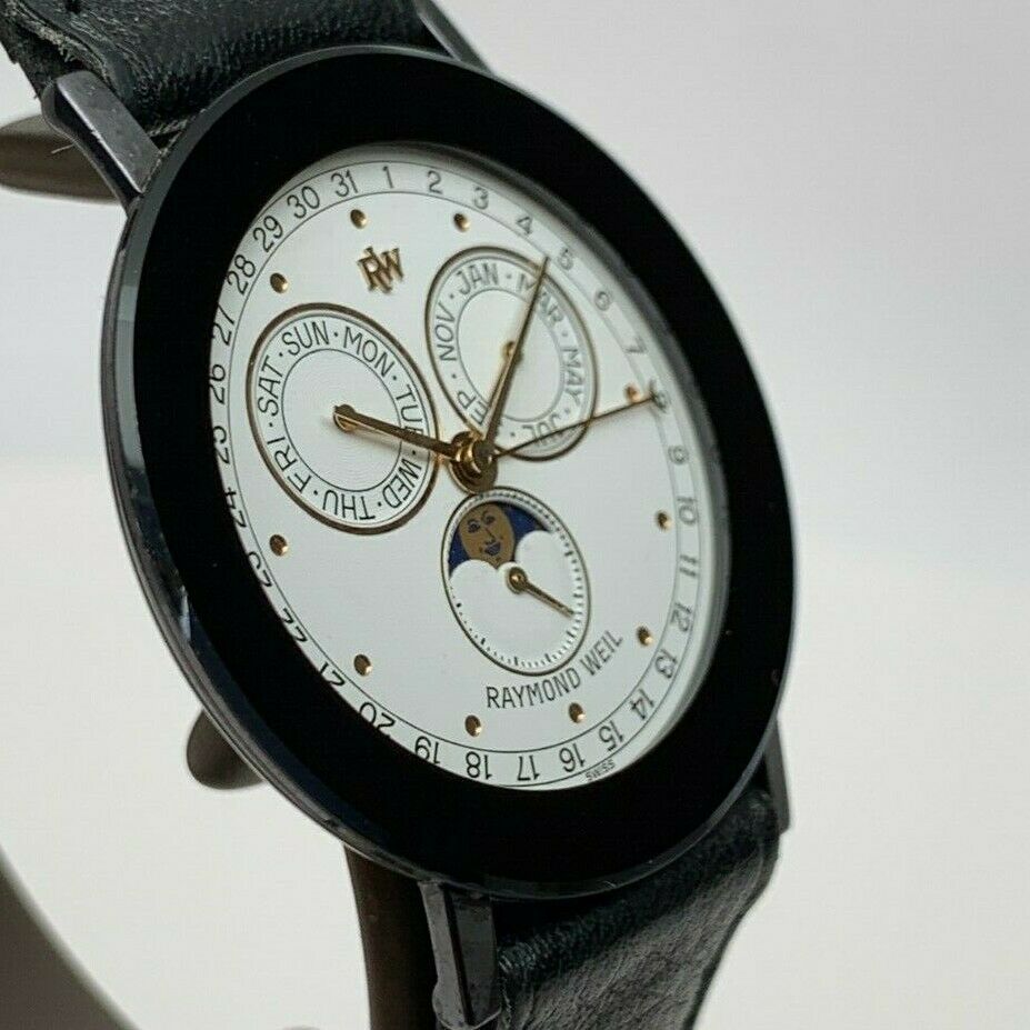 RAYMOND WEIL Moonphase Ref. 5405 Triple Date Leather Strap Quartz