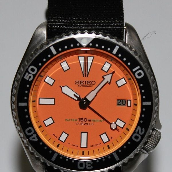 SEIKO Vintage 7002-7000 Classic Orange Dial Automatic Watch Nylon Strap |  WatchCharts