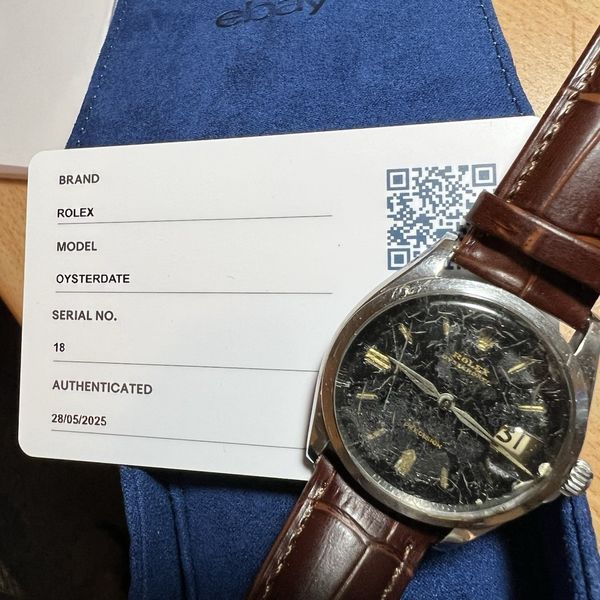 ROLEX OYSTERDATE 6294 PRECISION Year 1954 SWISS AUTHENTIC BLACKWAFFLE ...