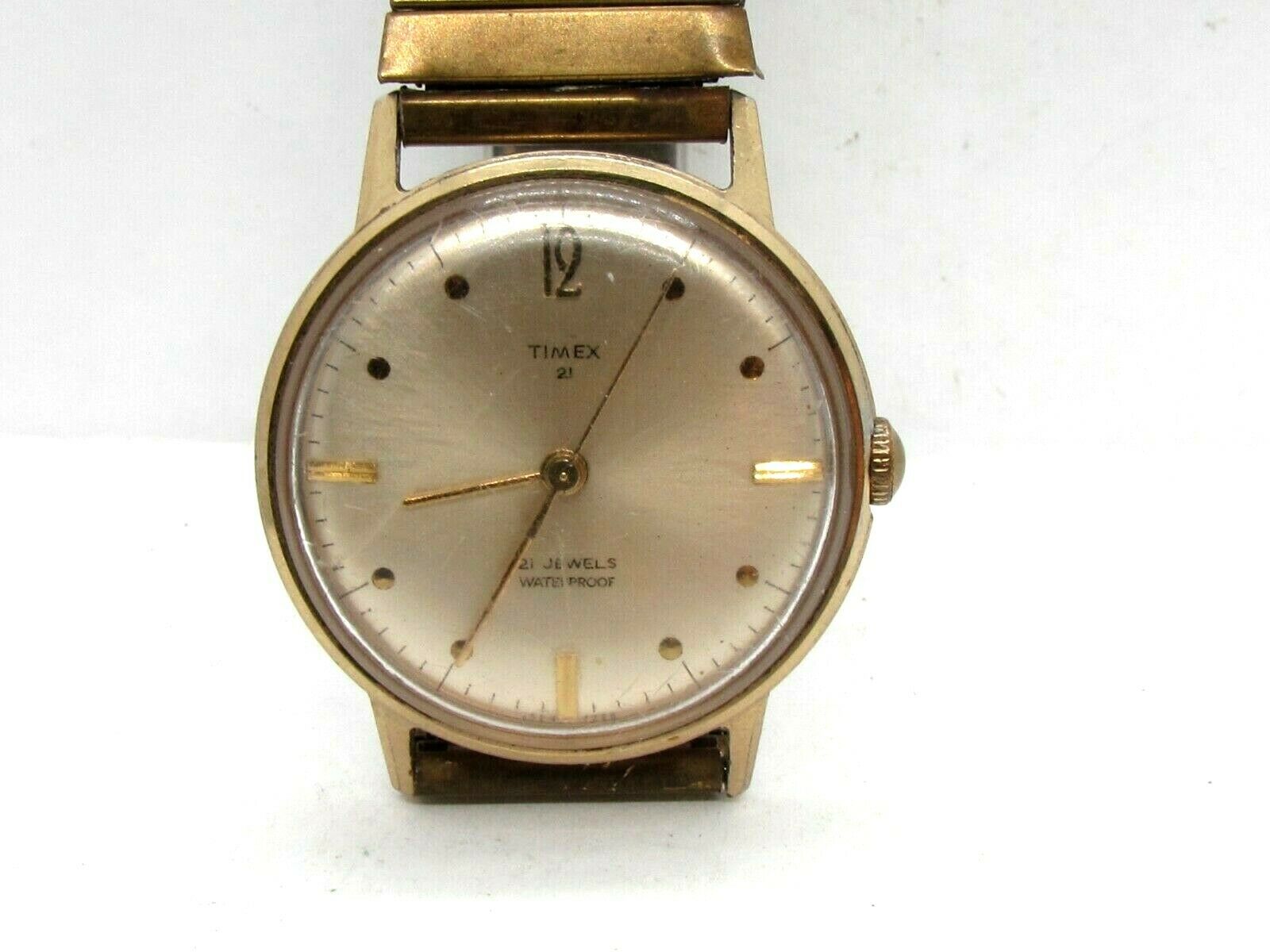 Vintage TIMEX 21 Jewel Wind Men's Watch 6524-7266 Good Balance Great ...