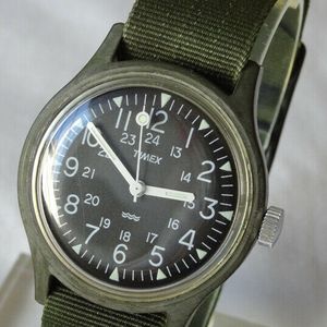 Vintage MENS Timex Military Camper Field Watch Green Band Mechanical Wind  Up | WatchCharts