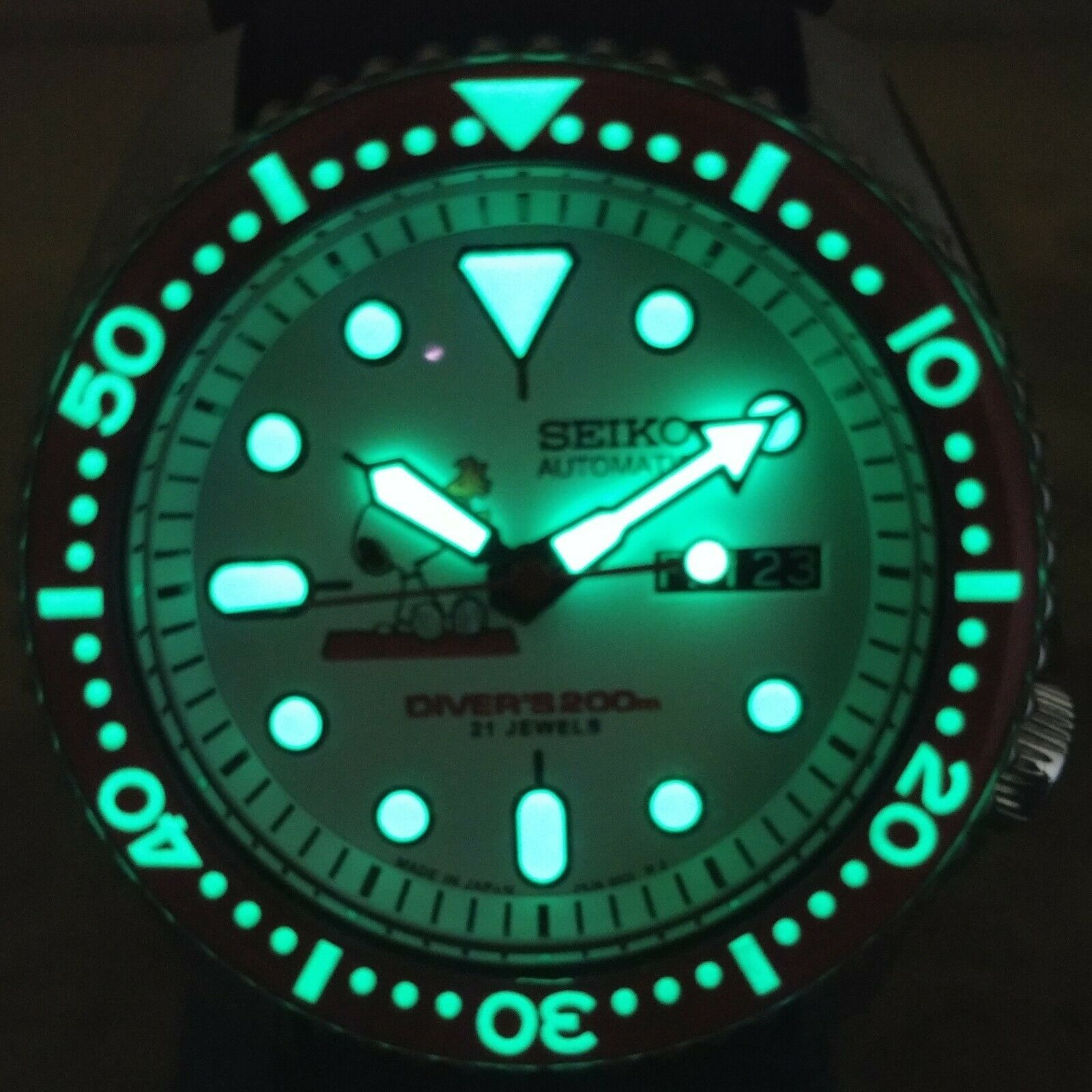 Seiko 7S26-0020 Vintage Divers Snoopy Automatic Watch Mod SKX007