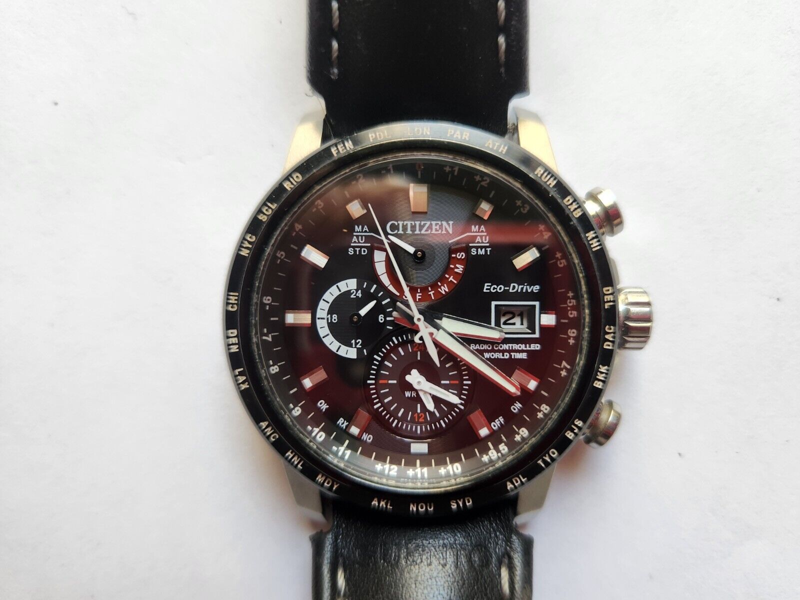 CITIZEN Eco-Drive Men's Wrist Watch, Radio Controlled WORLD TIME